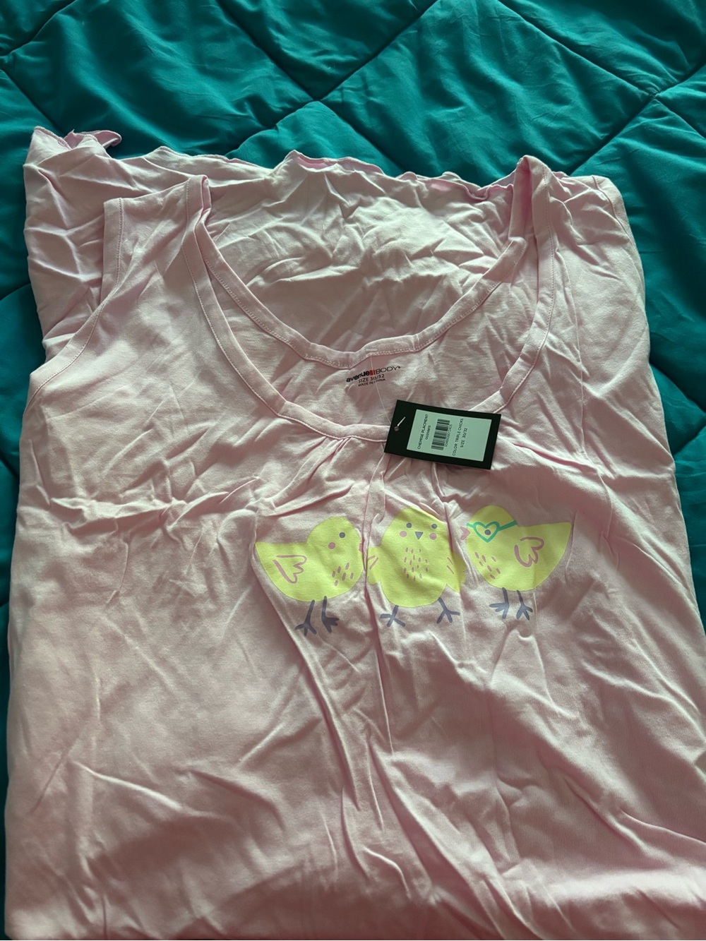 Avenue Pink Sleep Tee with Yellow Chick Trio